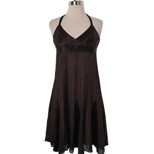 BCBG MAXAZRIA Brown 100% Silk Halter Dress
